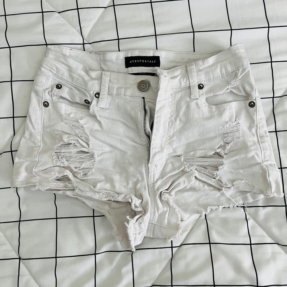 Aeropostale white jean shorts - size 2